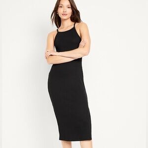 Old Navy Black Maxi Dress Square Neck, Large